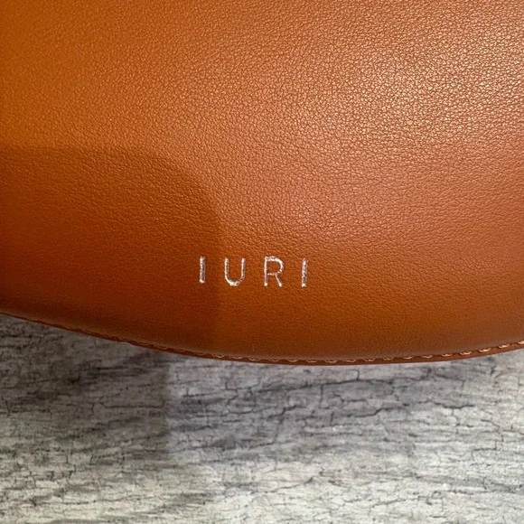 Women's Tan Crescent Leather Shoulder Bag - Picture 3 of 6